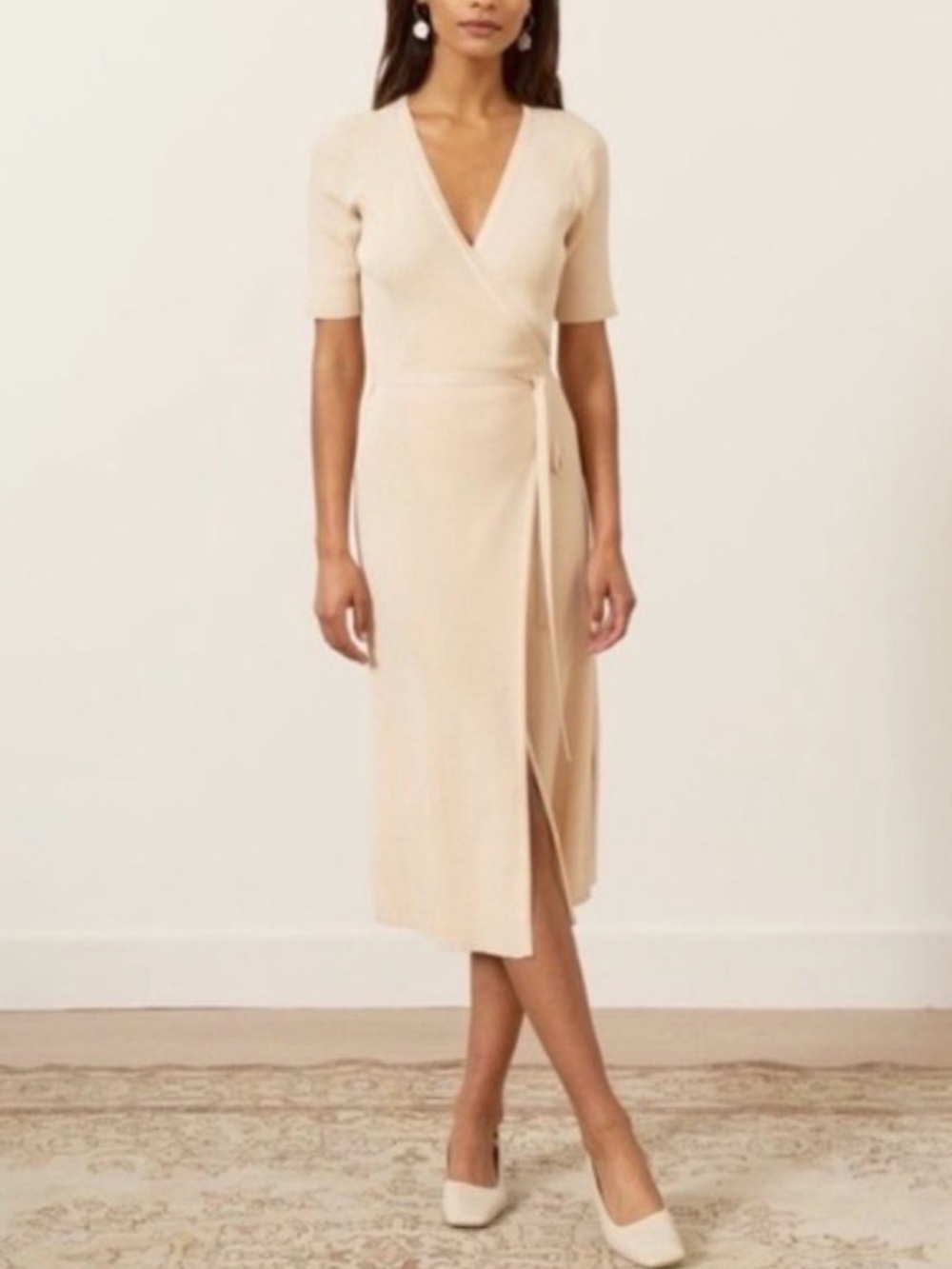 Modern Citizen Charlotte Ivory Wrap Dress Large